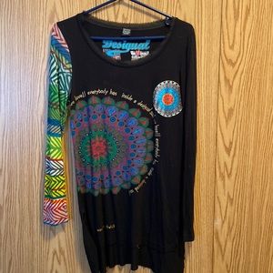 Ladies black Desigual long sleeved top